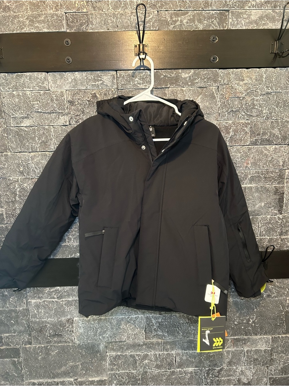 Girls All In Motion Black Hooded Winter Jacket